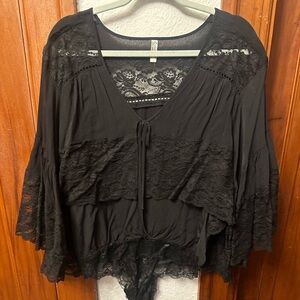Free people intimately Tiers not tears black lace body suit